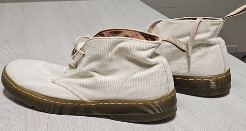 MENS DR MARTENS MAYPORT CREAM CANVAS CHUKKA BOOTS SIZE 11 - Picture 3 of 7