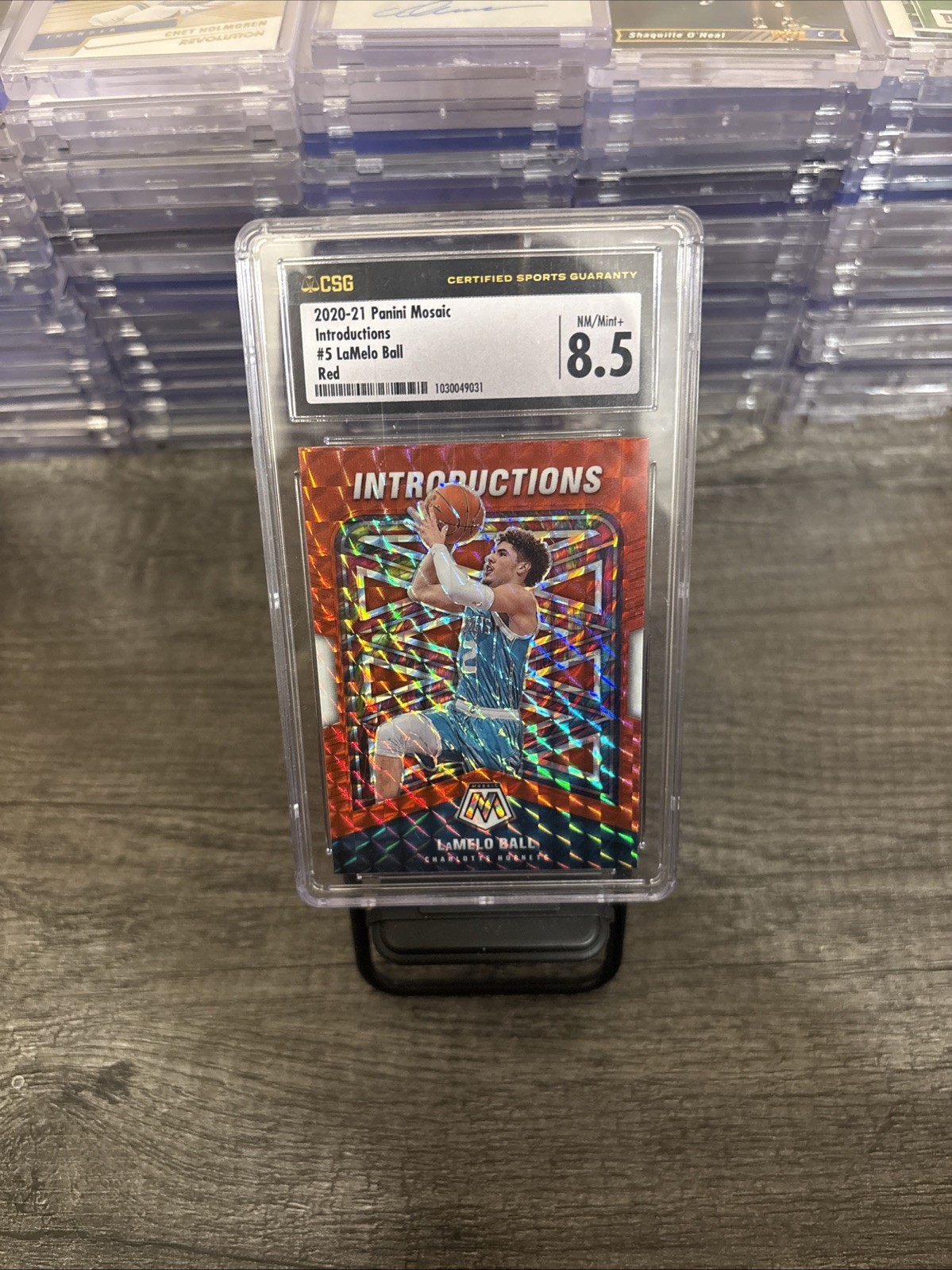 2020-21 Panini Mosaic - Introductions LaMelo Ball #5 Red Mosaic Prizm (RC)