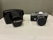 Canon FT QL 35mm SLR Film Camera w/Canon 55mm 1.2 FL Lens W/Case