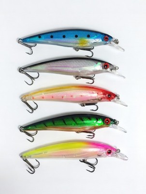 Wobbler Set 5x Minnow Kunstköder Hecht Zander Barsch Angelköder Hardbait