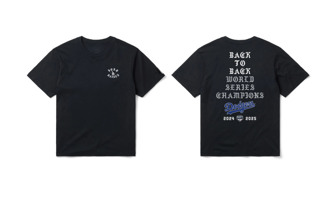 New Era Los Angeles Dodger X Born X Raised Back To Back Stack Black T-Shirt