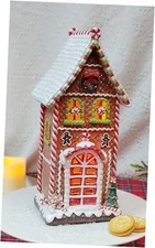  12.9”H Gingerbread Village House - LED Lights, Battery Operated Christmas 