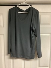 SPORT-TEK WOMENS LS V NECK TEE SHIRT               SIZE MED