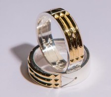 Atlantis Ring Anillo Atlante 970 Silver/Plata 18K Gold/Oro 6mm Wide 2mm Thick