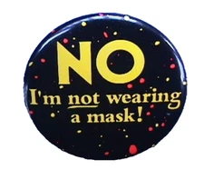 American Greetings BUTTON PIN Halloween Vintage NOT WEARING MASK Yellow Holiday