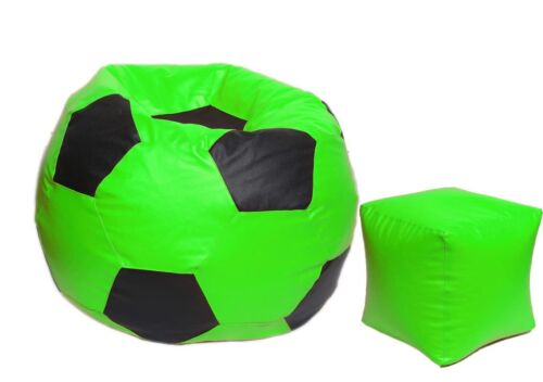 Bean Bag Cover Puffy Cover Football Shape Faux Leather Without Beans Size XXXL - Foto 1 di 7