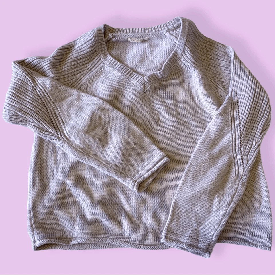 Copper key med lavender cozy soft knit vneck sweater pastel spring summer vibe - Image 3 of 4