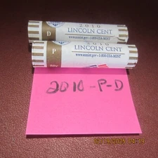 2010 P - D LINCOLN CENT ROLLS. 2 ROLLS.