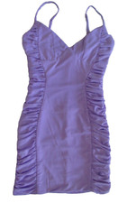 DNA purple bodycon ruched spaghetti strap tullie mini dress lavender M NWT