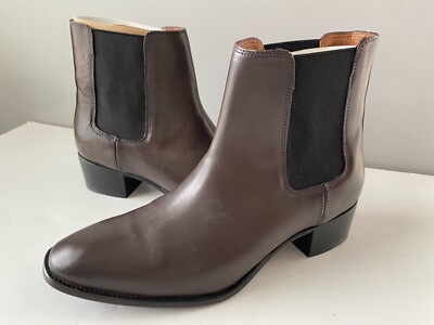 Women's Size 8.5 M FRYE Leather Dara Chelsea Boot Charcoal (Brown) 73927