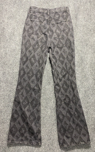 Harry Potter By H&M Comfort Stretch Flare Jeans Black Grey 20 Youth High Waist - Picture 2 of 8