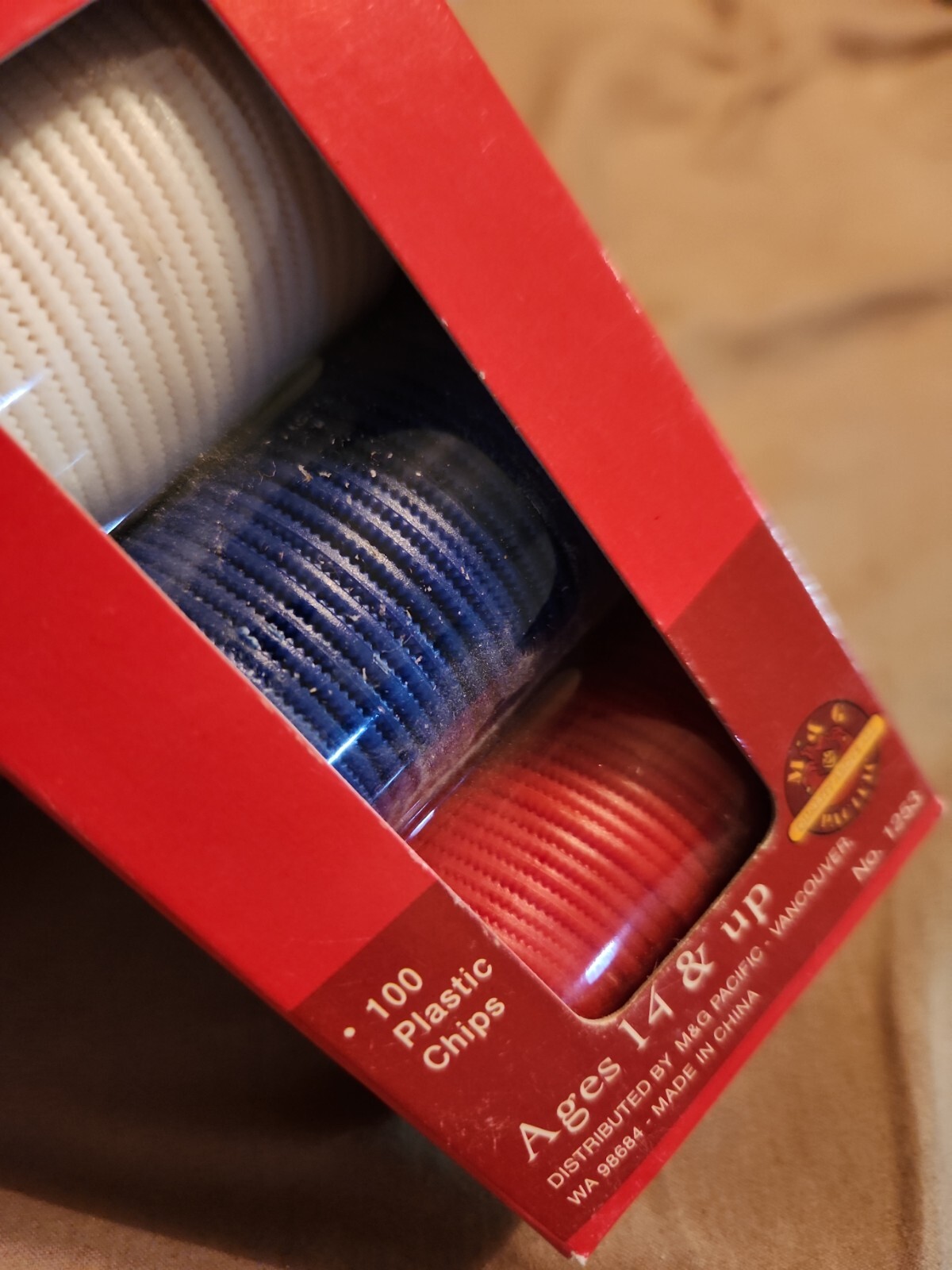 GAME FAVORITES Set of 100 Plastic Poker Chips 4 Grams Kids and Travel Games M&G