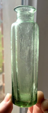 RARE GREEN COLORED OPEN PONTIL SQUARE UTILITY...
