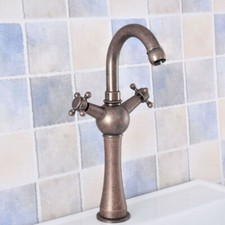 Antique Copper Bathroom Faucet Double Handle Hot-Cold Mixer Mixer Tap zsf628