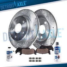 12.91'' Rear Drilled Rotors Brake Pads for Chrysler Town & Country Grand Caravan