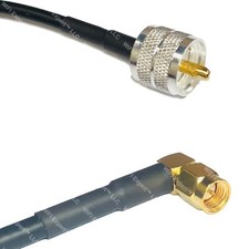 RG58 PL259 UHF Male to SMA MALE ANGLE Coaxial RF Cable USA-Ship Lot