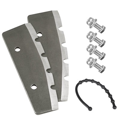 Ice Auger Blades and Blade Protector Bungee Strap for Power Ice Augers (8 Inch)