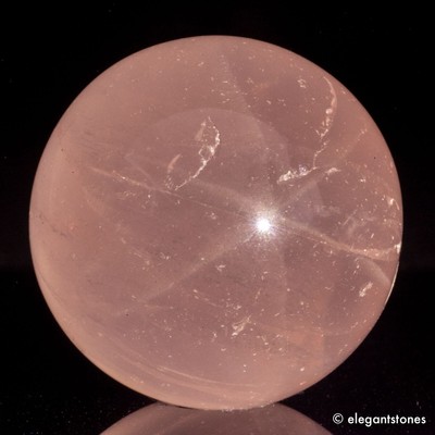 34g29mm STAR Rose Quartz Sphere Crystal Ball Natural Pink Healing Chakra Decor