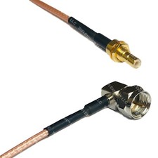 RG316 SMB MALE BULKHEAD to F MALE ANGLE RF Cable Rapid-SHIP LOT