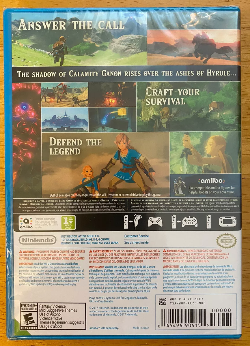 The Legend of Zelda: Breath of the Wild Wii U Complete with Manual no  scratches