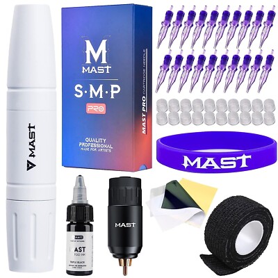 Mast Tattoo Kit Magi Wireless Tattoo Pen Battery Power Supply Cartridges 