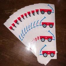10 Mrs Grossmans Wagons Stickers Red Radio Flyer Hearts Childs Toy Toys Pull 