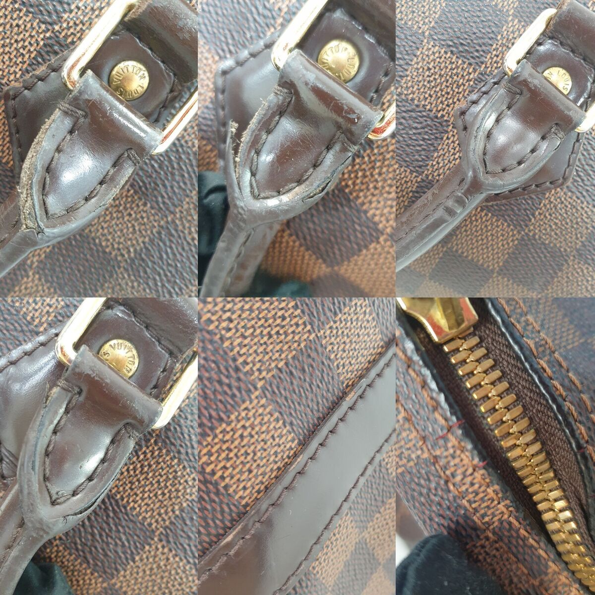 Auth Louis Vuitton Speedy Bandouliere 35 Damier Ebene N41182 No Lock Keys  LD629