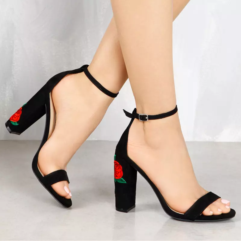 Rose embroidered best sale heels