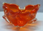 VINTAGE MURANO BRIGHT ORANGE ART GLASS BOWL DISH ASHTRAY