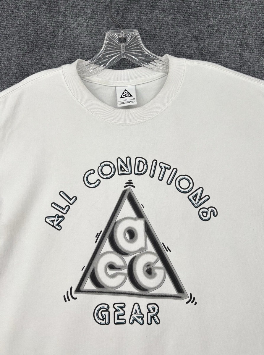 Nike ACG All Conditions Gear Hang Loose White T Shirt Men's S Crew