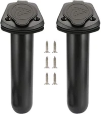 2 Pcs Kayak Deck Plastic Flush Mount Fishing Boat Rod Holders and Cap Cover