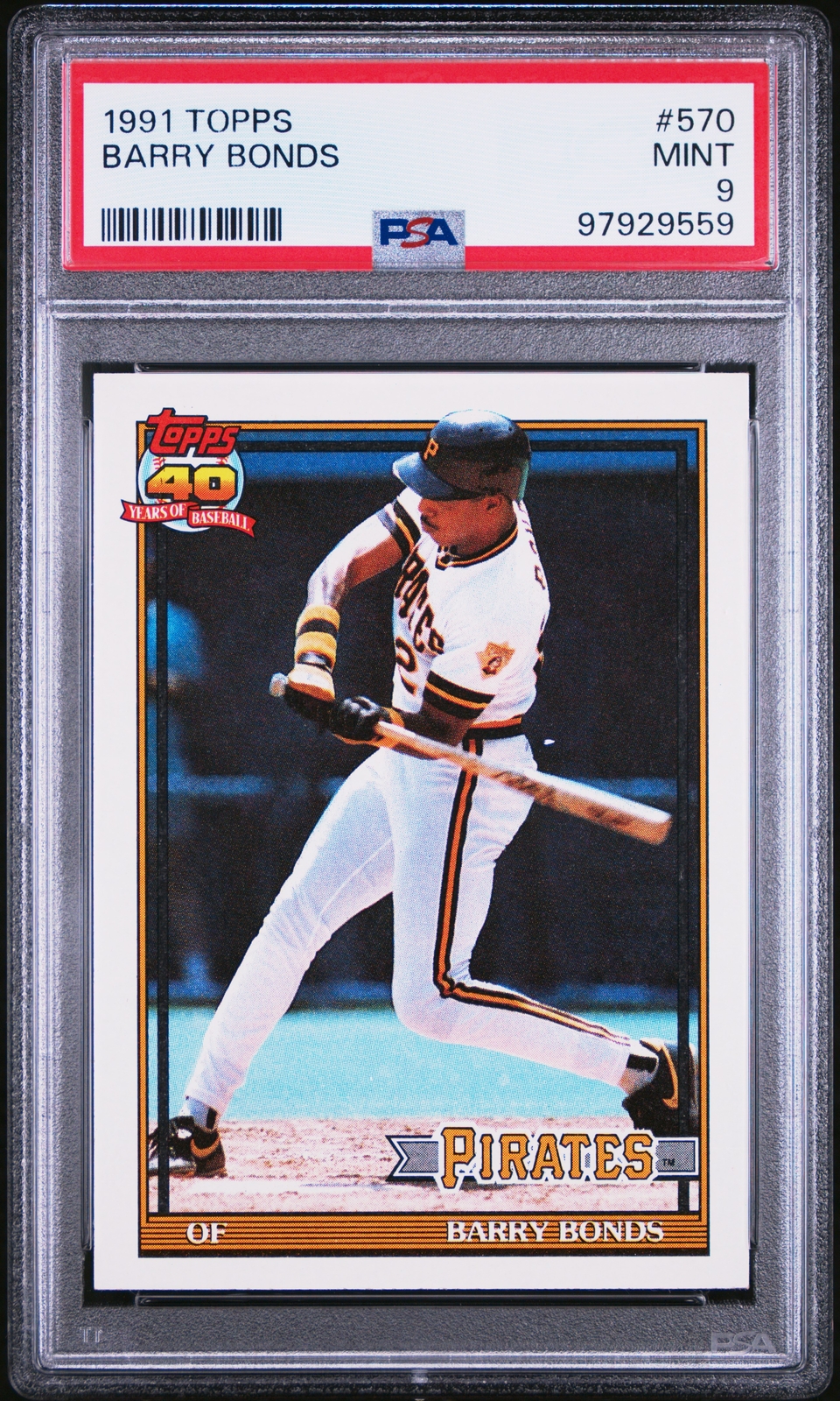 1991 TOPPS #570 BARRY BONDS PSA 9