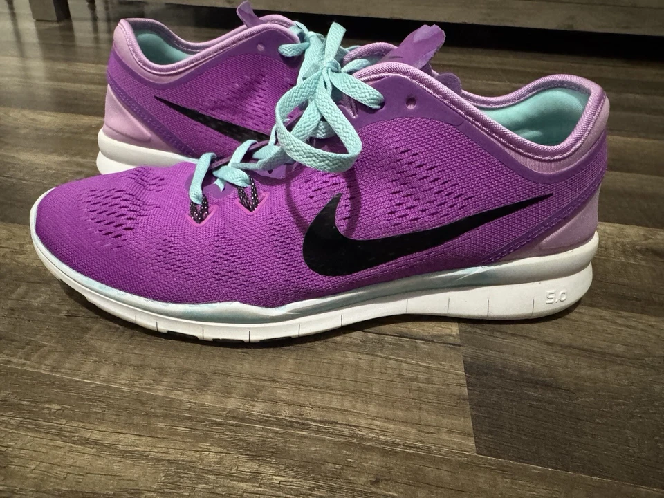 Nike Womens Free TR Fit 5 Training Shoes Size 8.5 Purple Lace Up Low Top Mesh - Image 4 of 4