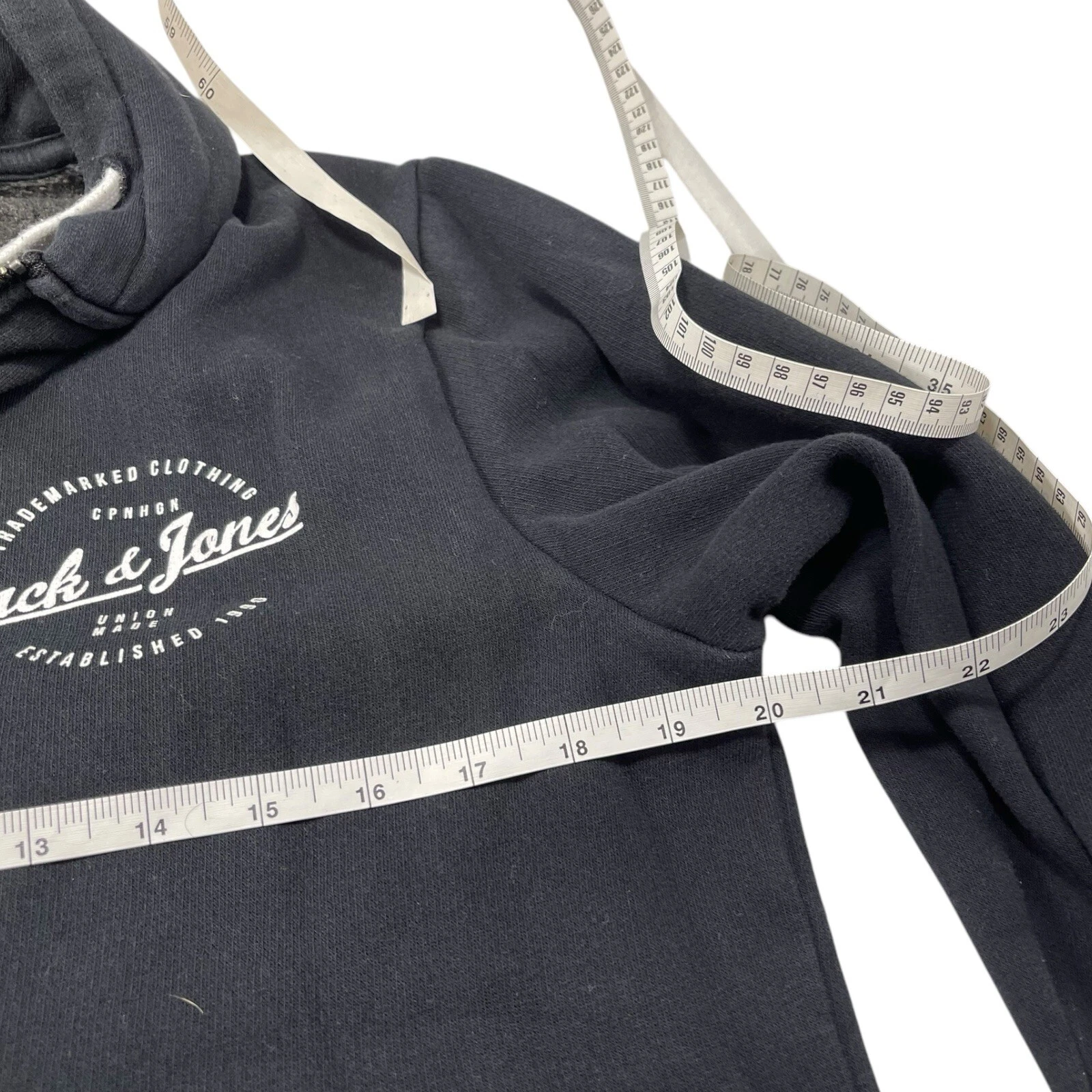 VETEMENTS Jack & Jones donna felpa con cappuccio piccola nera giacca full zip bianca logo coulisse