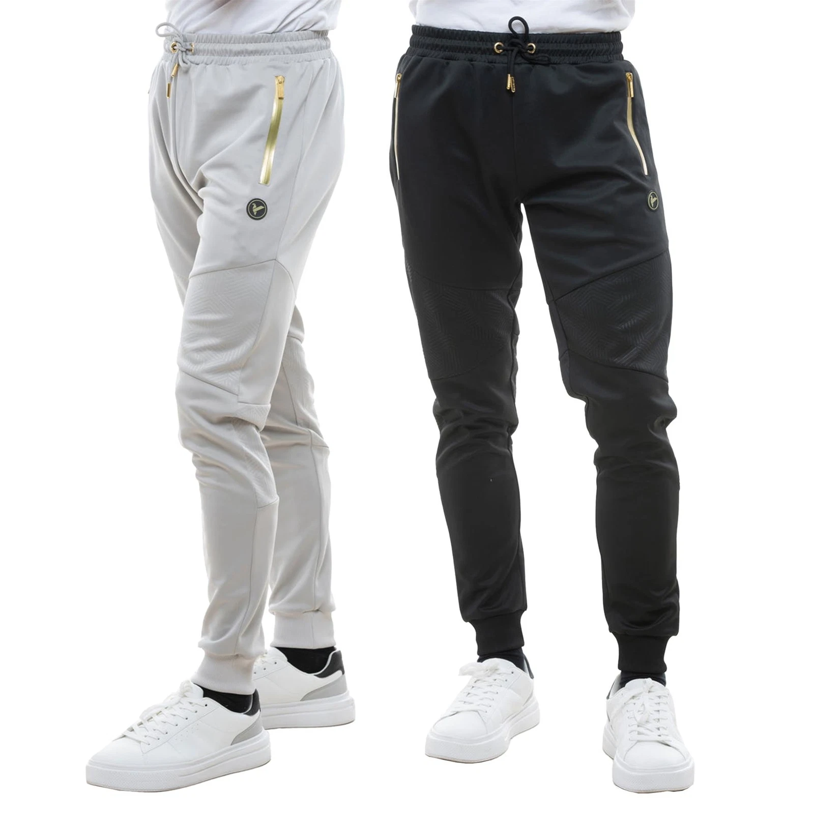 D-Rock Men's Cuffed Jogger with Gold Zipper Details Jogging Bottoms, S to 2XL