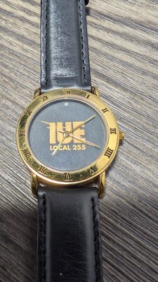 Unisex IUE Local 255 International Union of Electricians Gold Tone Watch, 32mm