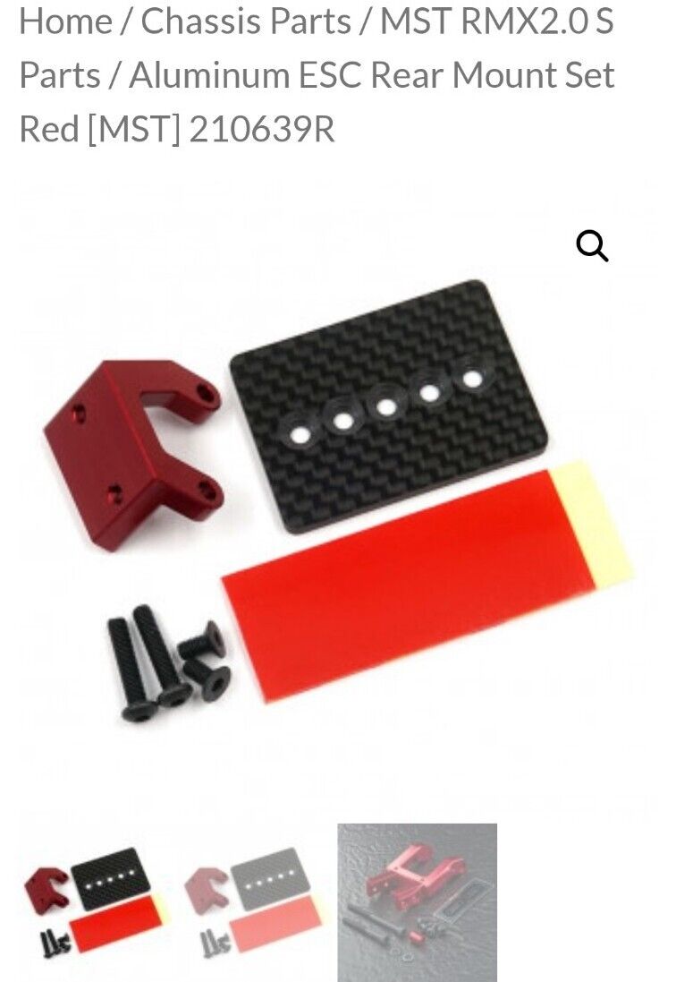 MST RMX Alum. ESC Rear Mount Set - Red MST RMX Alum. ESC Rear Mount Set - Red