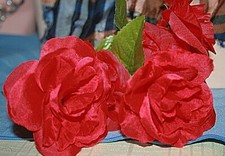 Lot of 6 Sculpted Red Roses for Millinery or Crafting