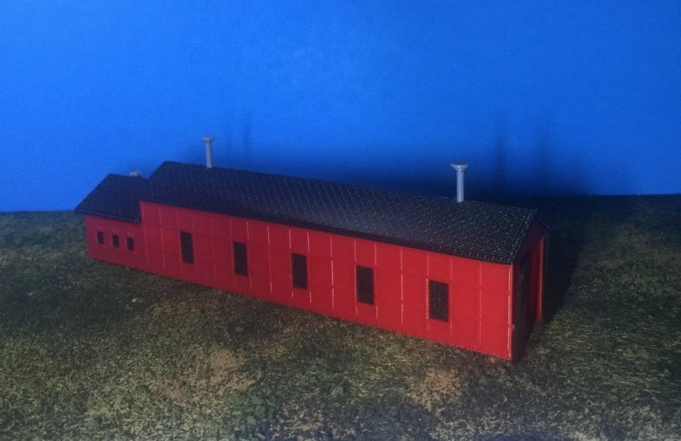 Engine Shed House with Office - N Scale Building 1:160 - Modeled in COLOR! USA - Image 2 of 4