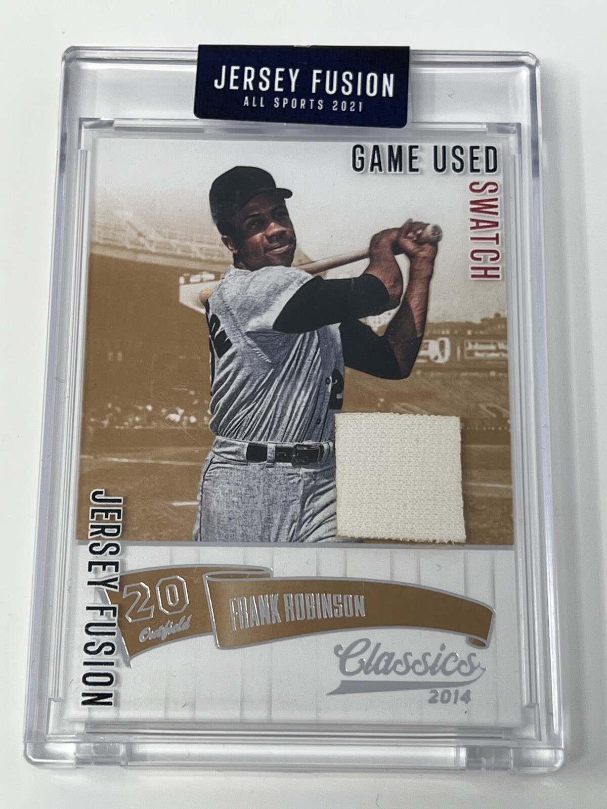 Frank Robinson 2021 Jersey Fusion /25 Edition Game Used Swatch JF-FR80 HOF