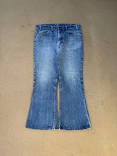 Vintage 80 s Levi s 646 Orange Tab Bellbottom Flare Distressed Jeans Size 35x27