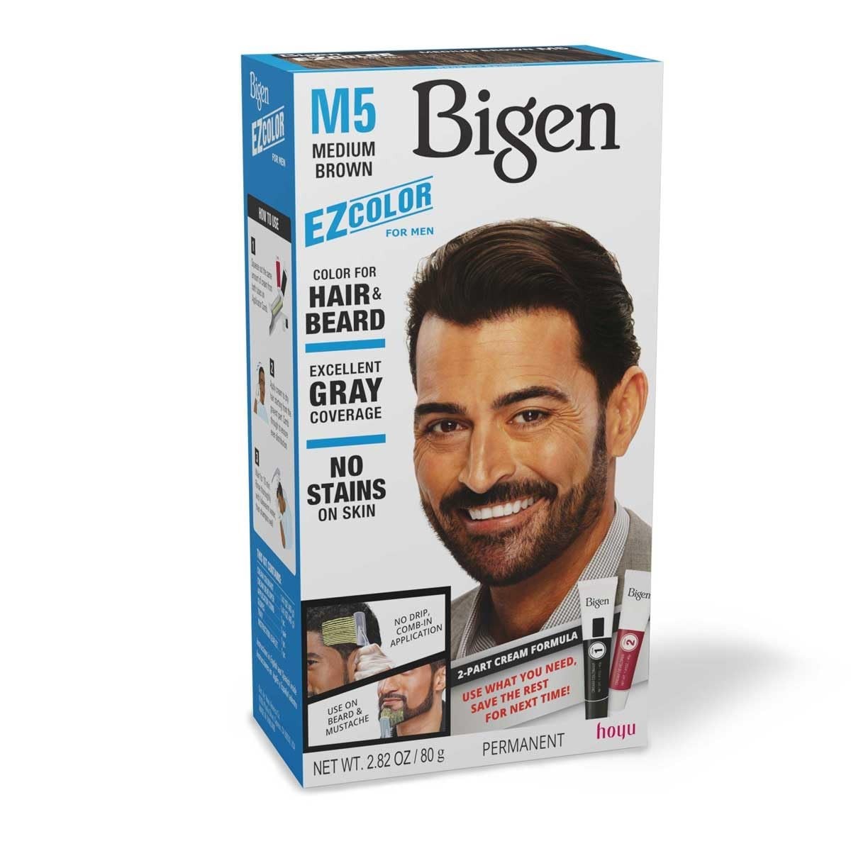 Men Hair/beard #m5 Medium Brown, 2. 8 Oz. No Stains On Skin