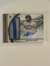 2025 Topps Museum Starling Marte MOMENTOUS MATERIAL Jumbo Patch Auto /10 METS
