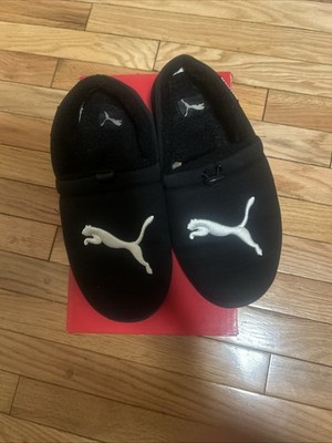 PUMA Tuff Mocc Cat Men Slip On Size 10 Black Fur Lined