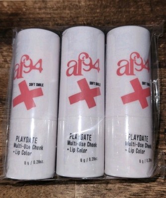 (LOT OF 3) AF94 Playdate Multi-Use Cheek Lip Color SOFT SMILE  NEW SEALED VEGAN 