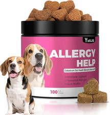 Dog Allergy Itch Relief Chews  Probiotics for Dogs Seasonal Allergies,Itchy Skin