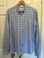 Weatherproof Vintage Men’s XL Button Down Shirt LS Classic Lt Blue Gingham EUC!
