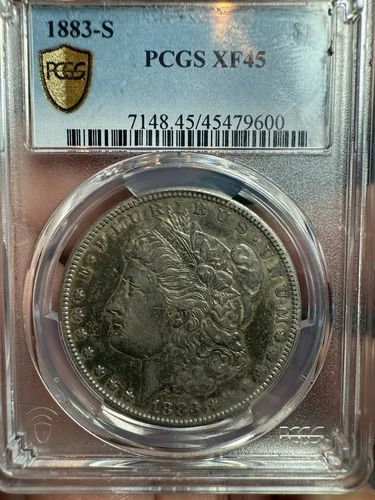 1883-S Morgan Silver Dollar PCGS XF 45 Double Sided Toner Pq
