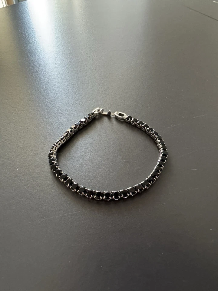 Braccialetti Tennis Zirconi Strass Bracciale 4mm Donna Uomo Elegante 17/19cm ide - Immagine 2 di 3