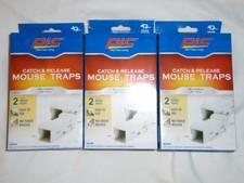 Set of 3 PIC Reusable Catch & Release Mouse Trap 2-Packs - 6 Total Traps - NEW.